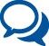 Blue icon of two speech bubbles overlapping